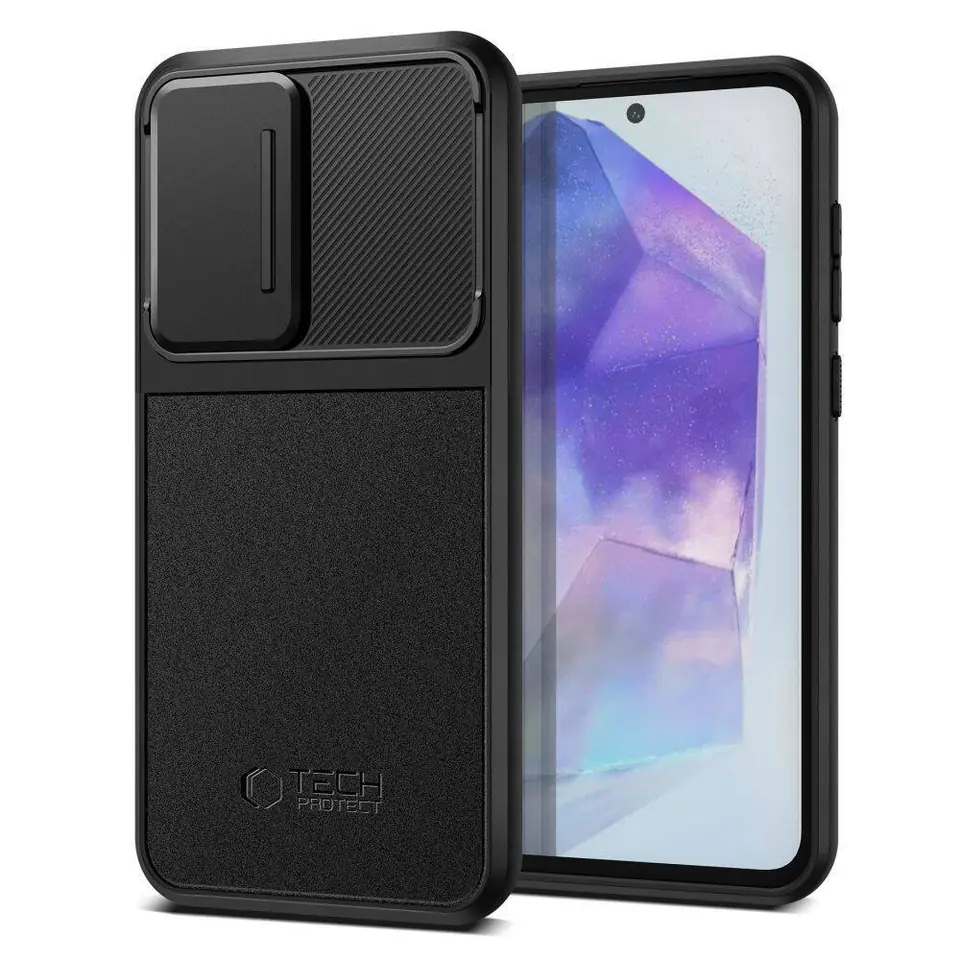 ⁨Etui SAMSUNG GALAXY A55 5G Tech-Protect Velar Cam+ czarne⁩ w sklepie Wasserman.eu