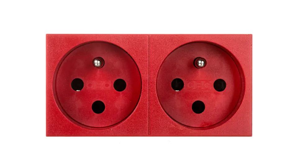 ⁨M45 power socket dual z/u 16A red STD-F0K SRO2 6120314⁩ at Wasserman.eu
