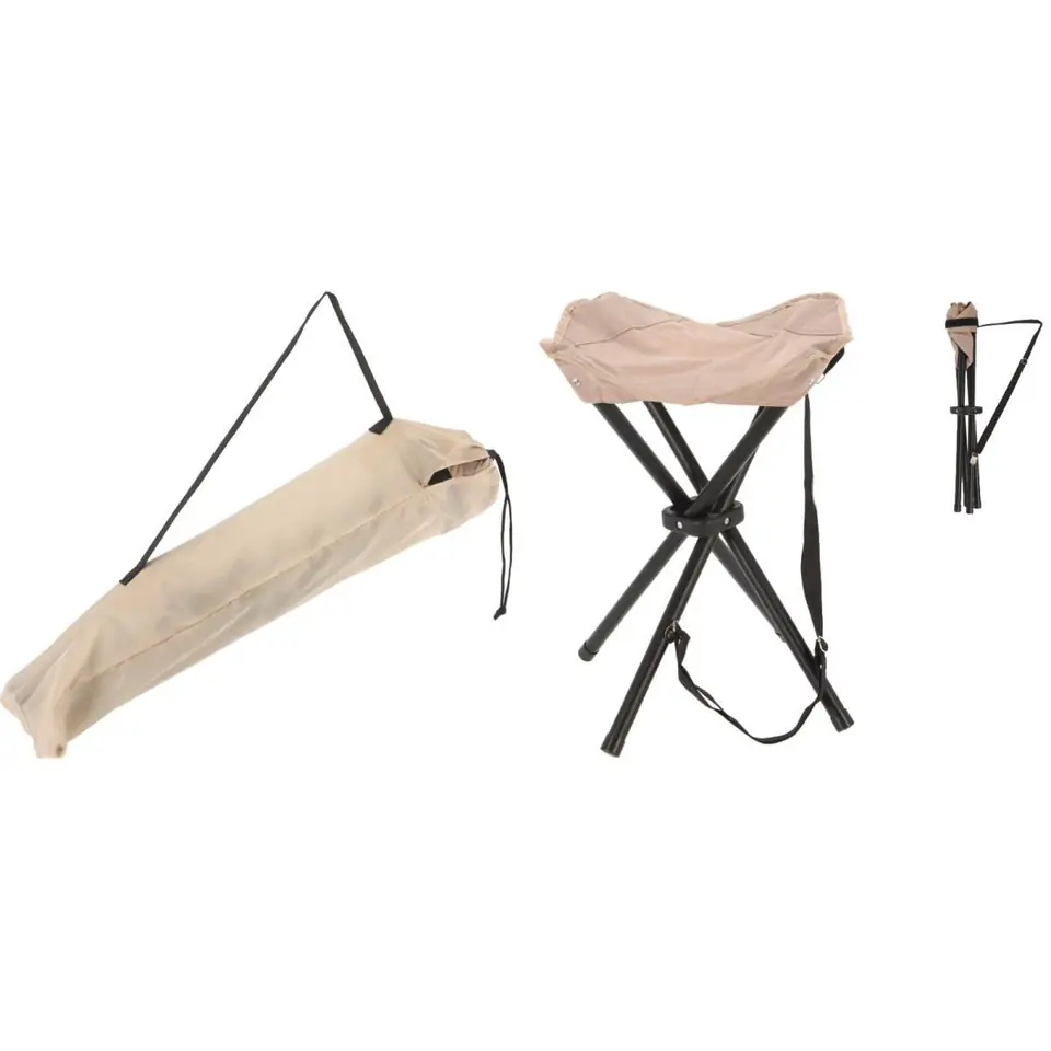 KRZESEŁKO WĘDKARSKIE TURYSTYCZNE TABOREK SKŁADANY REDCLIFFS 33X33X40CM KREMOWE w sklepie Wasserman.eu