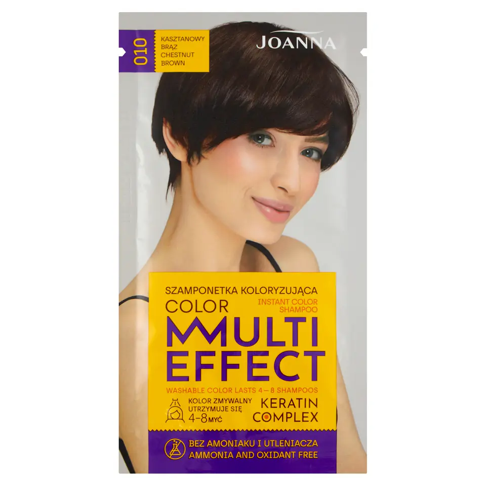 ⁨Joanna Multi Effect Color Keratin Complex Shampoo No. 10 Chestnut Brown 35g⁩ at Wasserman.eu