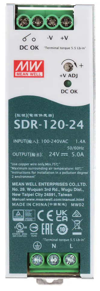 ⁨ZASILACZ IMPULSOWY SDR-120-24 MEAN WELL⁩ w sklepie Wasserman.eu