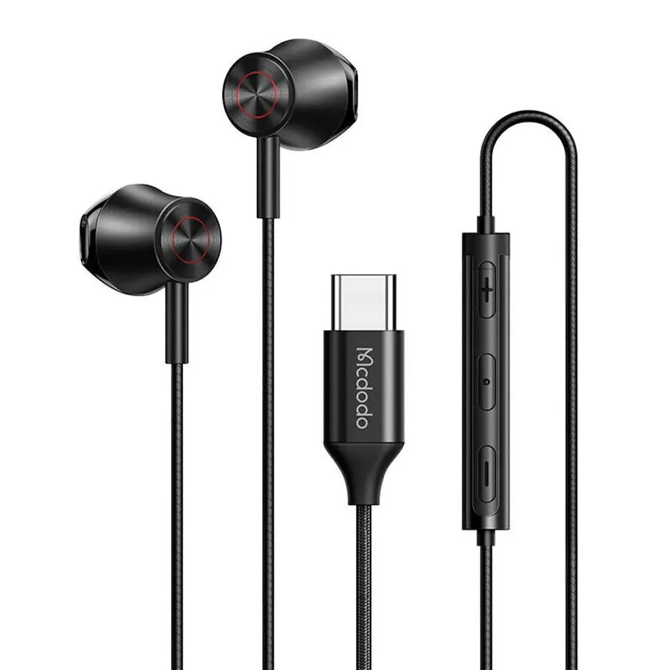 Słuchawki douszne, przewodowe Mcdodo HP-4070, USB-C (czarne) w sklepie Wasserman.eu