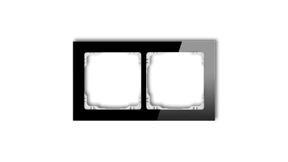 ⁨DECO Ramka podwójna - efekt szkła (ramka: czarna spód: biały) czarny 12-0-DRS-2⁩ w sklepie Wasserman.eu