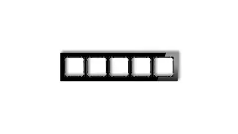 ⁨DECO Ramka pięciokrotna - efekt szkła (ramka: czarna spód: czarny) czarny 12-12-DRS-5⁩ w sklepie Wasserman.eu