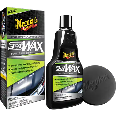 ⁨Meguiar's 3 in 1 Wax - czyści, nabłyszcza i zabezpiecza lakier 473ml⁩ w sklepie Wasserman.eu