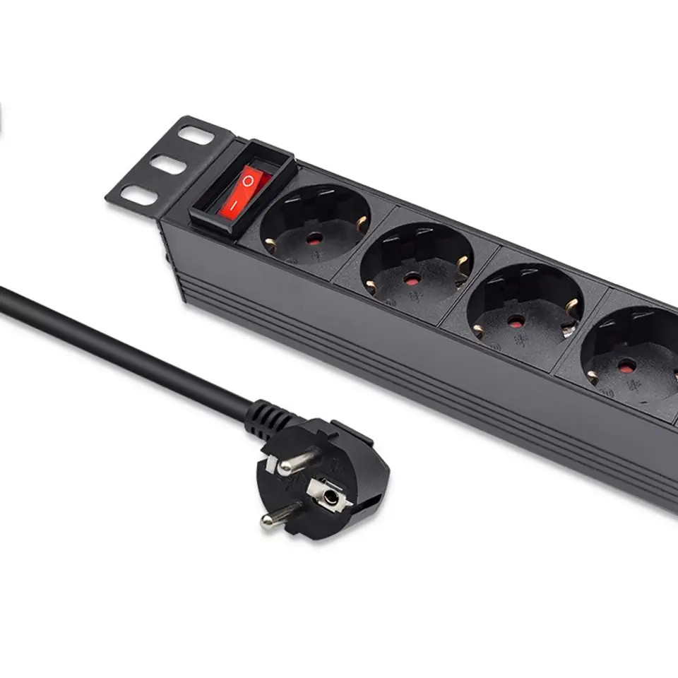 ⁨Power strip for RACK 10 1U,16A,PDU,4xSCHUKO,1.8⁩ at Wasserman.eu