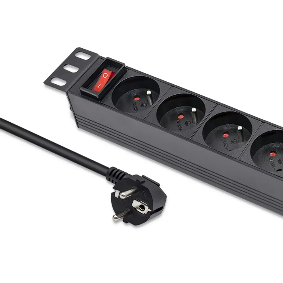 ⁨Power strip for RACK 10 1U,16A,PDU,4xFRENCH,1.8⁩ at Wasserman.eu