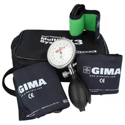 ⁨Ciśnieniomierz zegarowy GIMA SIRIO PEDIATRIC KIT  Ciśnieniomierz zegarowy + zestaw 3 mankietów⁩ w sklepie Wasserman.eu