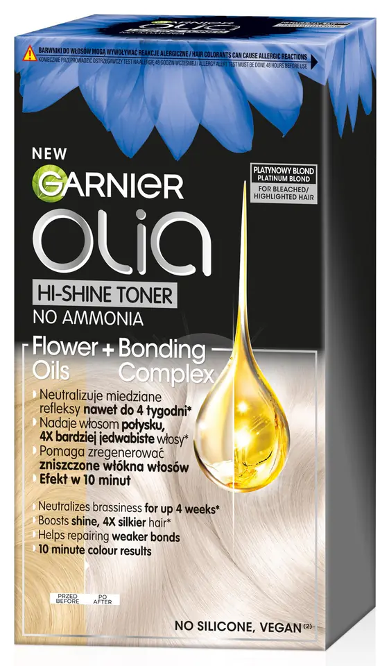 ⁨GARNIER Olia Hi-Shine Toner do włosów blond  - Platynowy Blond 1op.⁩ w sklepie Wasserman.eu