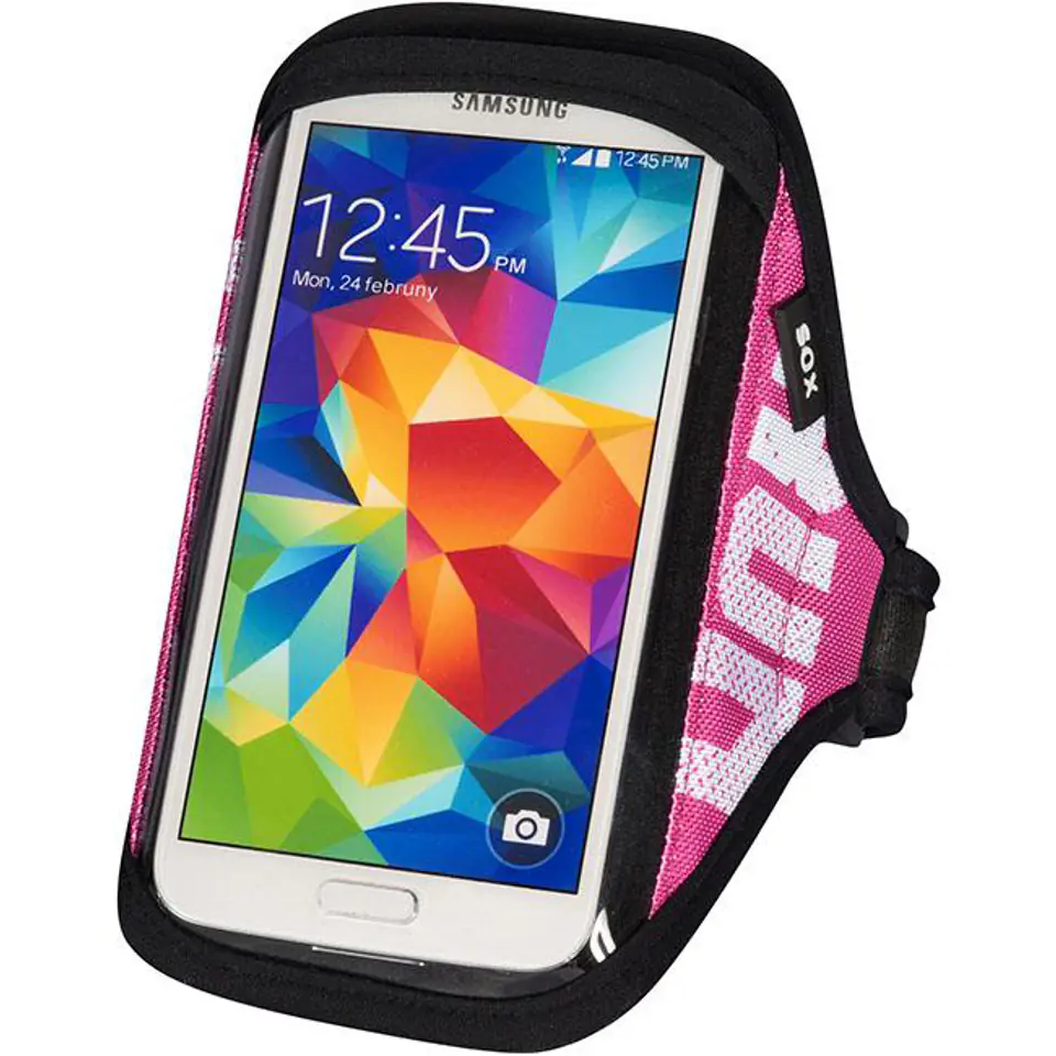 ⁨SOX opaska sportowa na smartfon RUN AWAY S/M 25-33cm różowa⁩ w sklepie Wasserman.eu