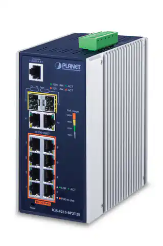 ⁨PLANET IGS-4215-8P2T2S network switch Managed L2/L4 Gigabit Ethernet (10/100/1000) Power over Ethernet (PoE) Blue, Silver⁩ at Wasserman.eu