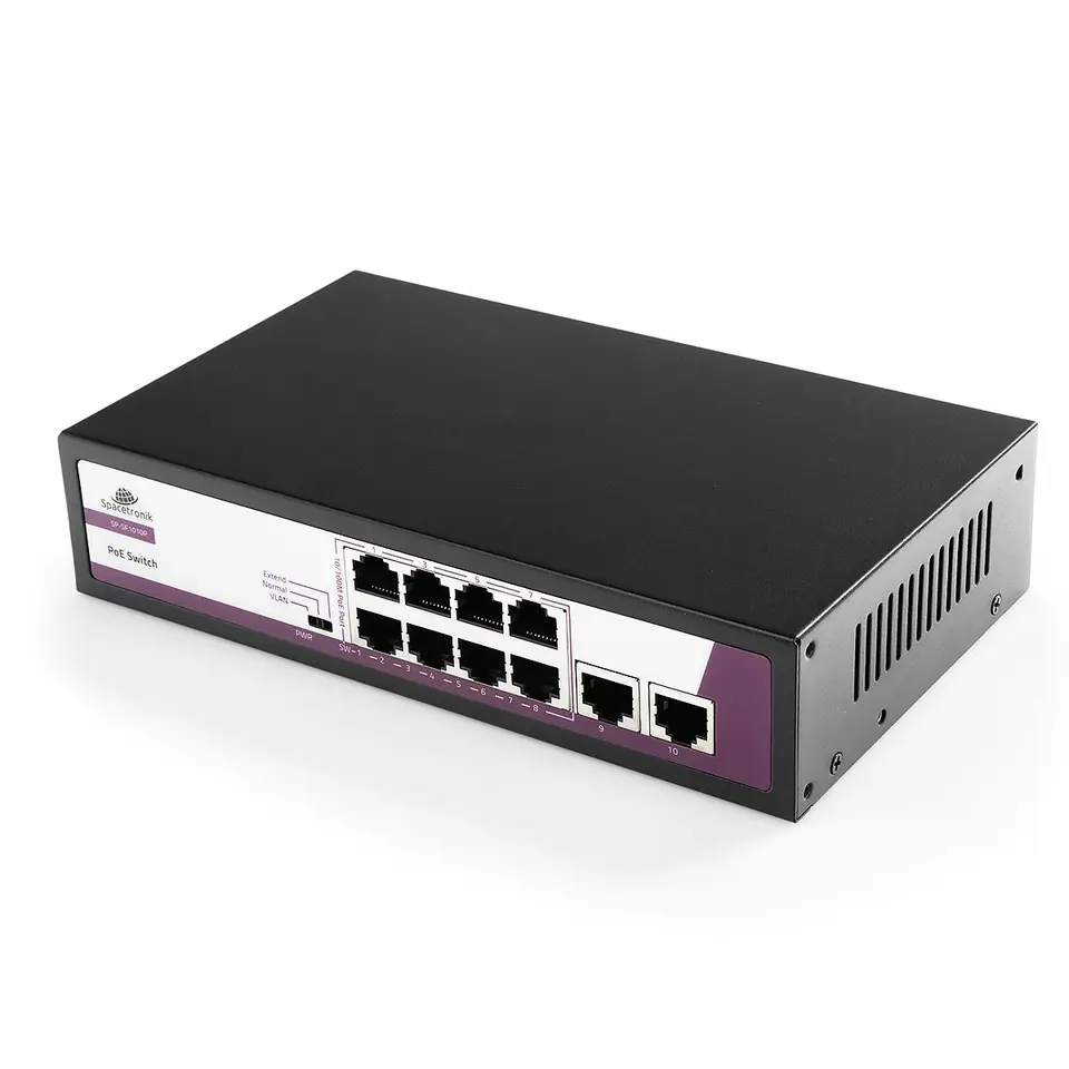 ⁨SWITCH 10-portowy 100Mbps POE 120W SP-SF1010P⁩ w sklepie Wasserman.eu