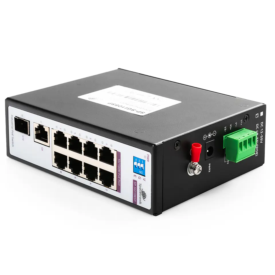 ⁨SWITCH 8-portowy SP-SGI108SP Przemysłowy PoE SFP⁩ w sklepie Wasserman.eu