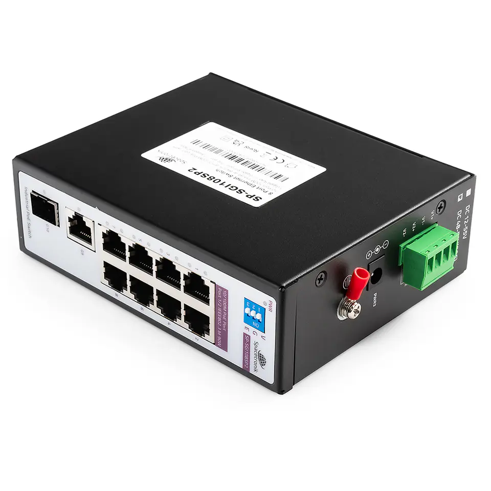 ⁨SWITCH 8-portowy SP-SGI108SP2 Przemysłowy PoE SFP⁩ w sklepie Wasserman.eu