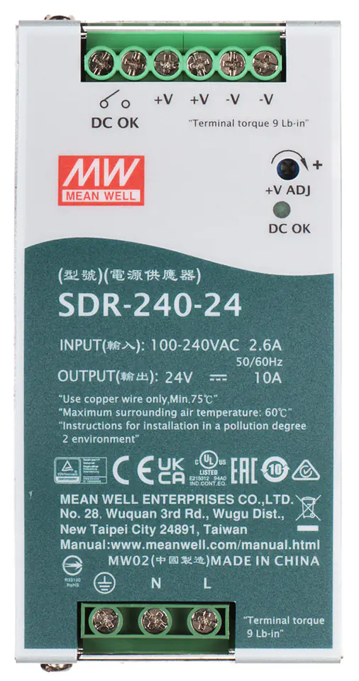 ⁨ZASILACZ IMPULSOWY SDR-240-24 MEAN WELL⁩ w sklepie Wasserman.eu