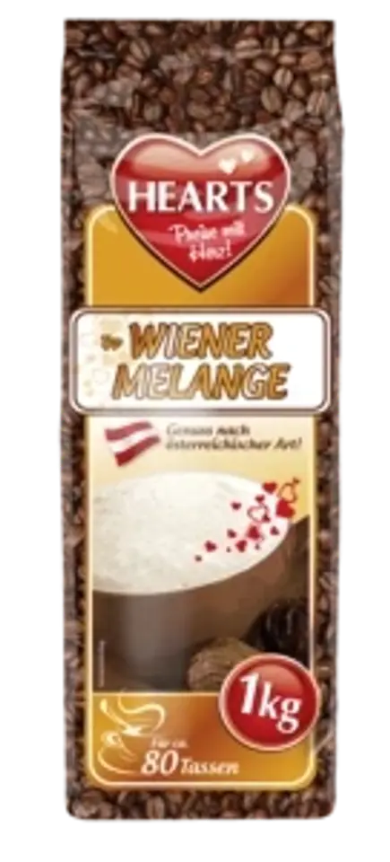 ⁨Hearts Cappucino Wiener Melange 1 kg⁩ w sklepie Wasserman.eu