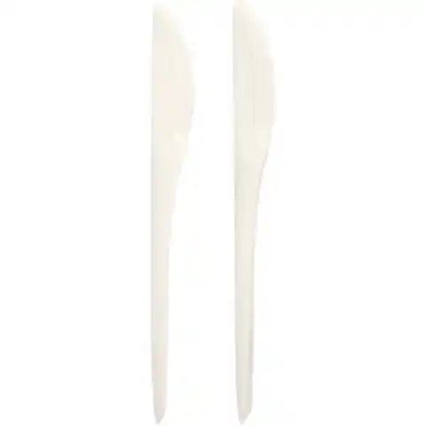 ⁨Nóż biodegradowalny CPLA 19cm biały (50sztuk) 97045 PAPSTAR⁩ w sklepie Wasserman.eu
