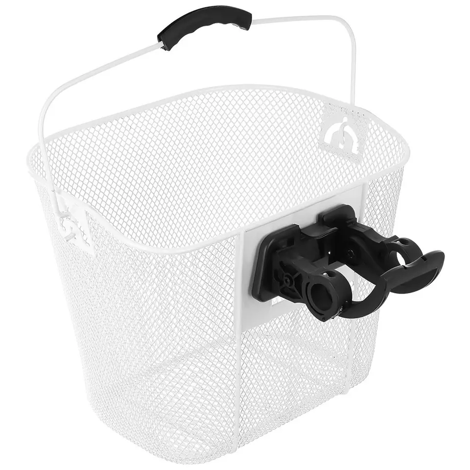 ⁨KOSZYK ROWEROWY PRZEDNI MOCOWANY NA CLICK BIAŁY⁩ w sklepie Wasserman.eu
