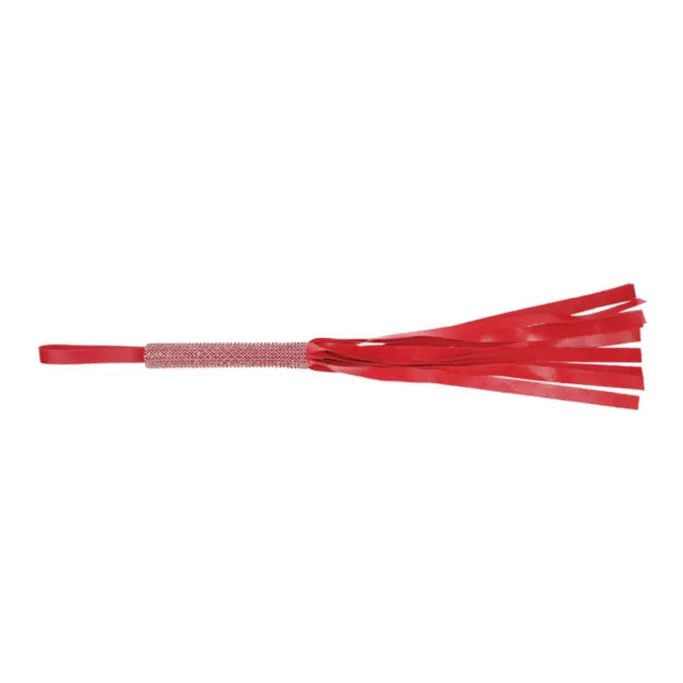 ⁨Sportsheets Sex & Mischief Amor Sparkle Flogger czerwony, vegan leather⁩ w sklepie Wasserman.eu