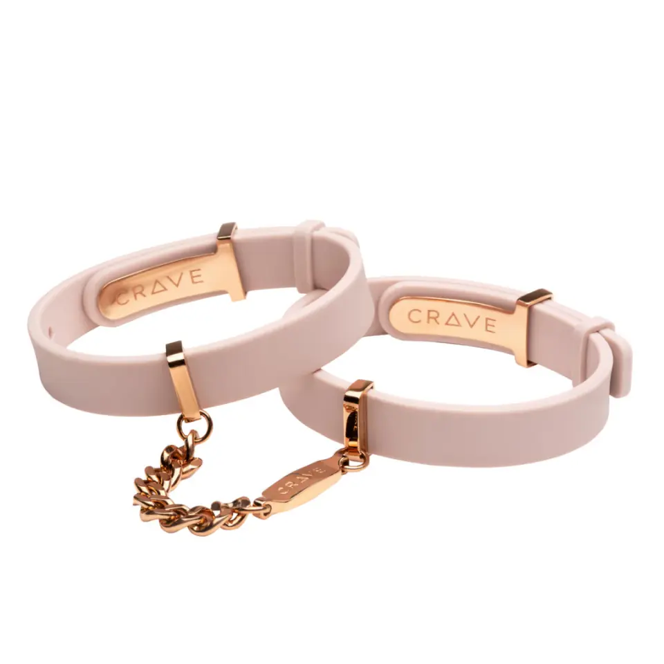 Crave ID Cuffs mankiety silikonowe rożowe z elementami rożowego złota w sklepie Wasserman.eu