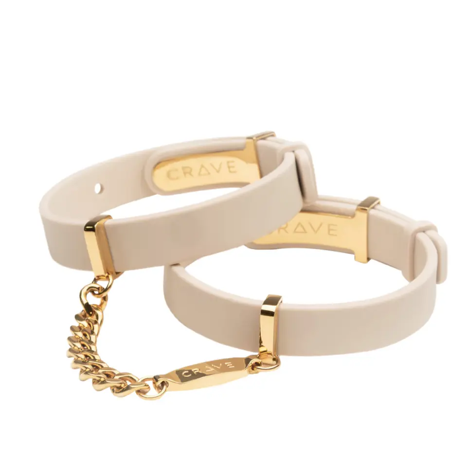 Crave ID Cuffs mankiety skorzane ze złotą powłoką 18k regulowane w sklepie Wasserman.eu