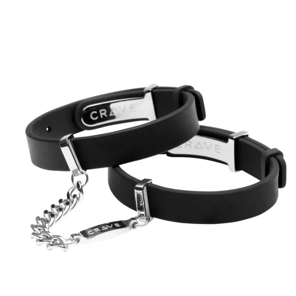 Crave ID Cuffs mankiety skorzane czarne ze srebrnymi okuciami regulowane w sklepie Wasserman.eu