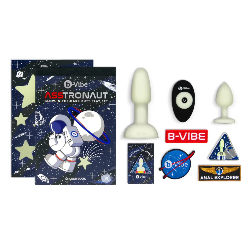 ⁨B-Vibe - ASStronaut Glow-in-the-Dark Zestaw z korkiem analnym - zielony⁩ w sklepie Wasserman.eu