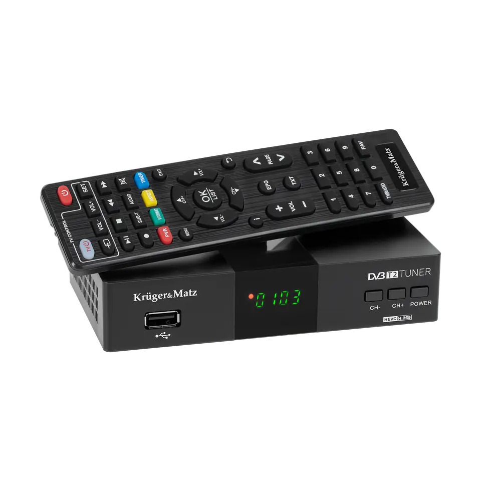 ⁨Tuner DVB-T2  H.265 HEVC Kruger&Matz⁩ w sklepie Wasserman.eu