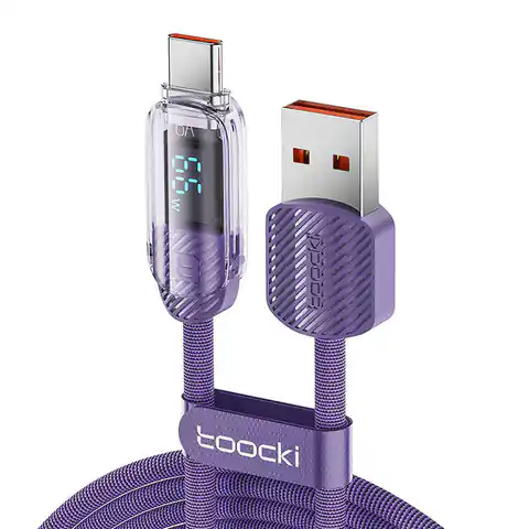 ⁨Kabel USB do USB-C Toocki TXCTYX05-P, 1m, FC 66W (fioletowy)⁩ w sklepie Wasserman.eu