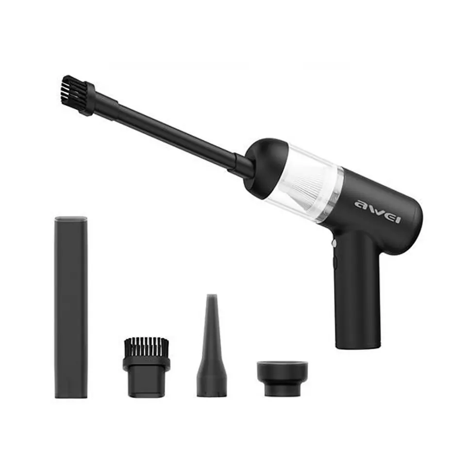 ⁨AWEI Mini odkurzacz V2 bezprzewodowyze wskaźnikiem kurzu czarny/black⁩ w sklepie Wasserman.eu