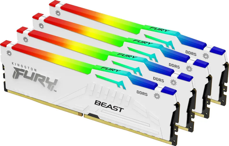 Kingston Technology FURY Beast 128GB 5600MT/s DDR5 CL40 DIMM (Kit of 4) White RGB XMP at Wasserman.eu