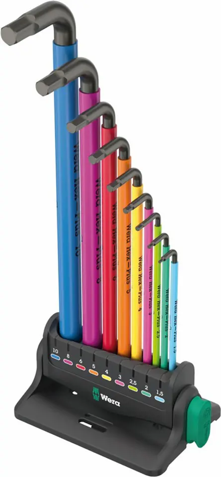 ⁨ZESTAW KLUCZY TRZPIENIOWYCH 950/9 HEX-PLUS MULTICOLOU 3 9CZR⁩ w sklepie Wasserman.eu