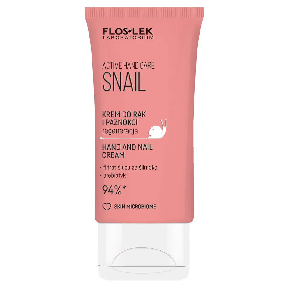 ⁨FLOSLEK Active Hand Care Snail Krem do rąk i paznokci - regeneracja 50 ml⁩ w sklepie Wasserman.eu