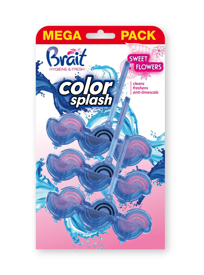 ⁨BRAIT Color Splash Kostka WC Sweet Flower 3 x 45 g⁩ w sklepie Wasserman.eu