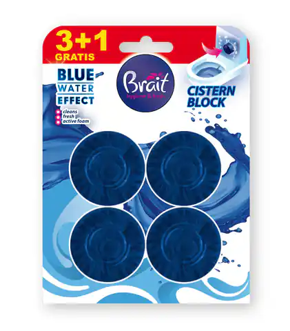 ⁨BRAIT Blue Water Effect Krążek do WC Niebieski 4 x 50 g⁩ w sklepie Wasserman.eu