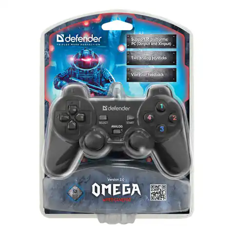 ⁨Gamepad Defender Omega, 12button, USB, black, vibrating, Windows R XP/VISTA/7/8/10⁩ at Wasserman.eu