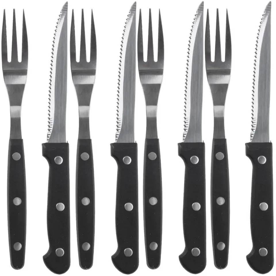 ⁨SZTUĆCE NÓŻ I WIDELEC DO STEKÓW 8 ELEMENTÓW⁩ w sklepie Wasserman.eu