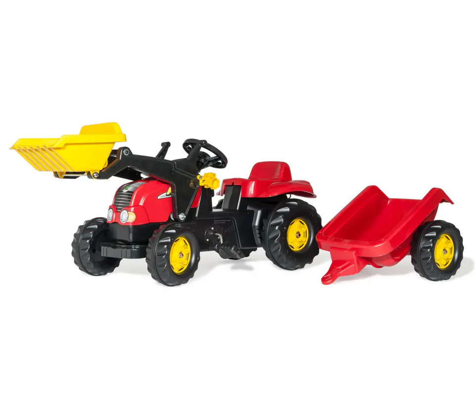 ⁨Rolly Toys 023127 Traktor Rolly Kid z łyżka i przyczepa Czerwony⁩ w sklepie Wasserman.eu