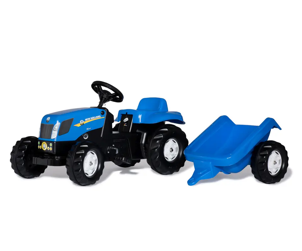 ⁨Rolly Toys 013074 Traktor Rolly Kid New Holland Agriculture z przyczepą⁩ w sklepie Wasserman.eu