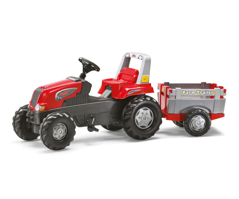 ⁨Rolly Toys 800261 Traktor Rolly Junior RT z przyczepą Czerwony⁩ w sklepie Wasserman.eu