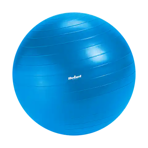 ⁨Piłka gimnastyczna rehabilitacyjna 75cm z pompką ręczną, kolor niebieski , REBEL ACTIVE⁩ w sklepie Wasserman.eu
