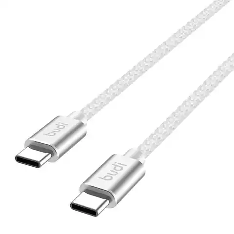 ⁨Kabel USB-C do USB-C Budi 65W 1,5m (biały)⁩ w sklepie Wasserman.eu