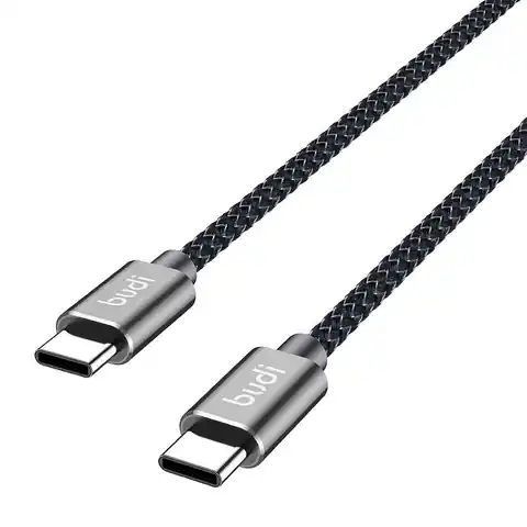 ⁨Kabel USB-C do USB-C Budi 65W 1,5m (czarny)⁩ w sklepie Wasserman.eu