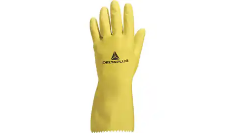 ⁨Rękawice gospodarcze z lateksu flokowane dł. 30 cm gr. 038 mm kolor żółty rozmiar 9/10 MAIN VE240JA09⁩ w sklepie Wasserman.eu