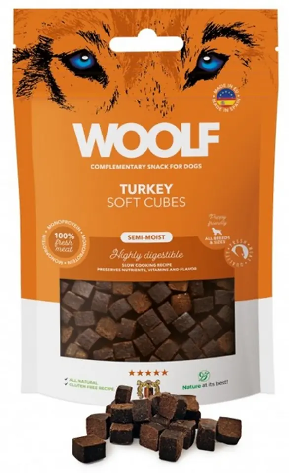 ⁨Woolf Soft Cubes Monoprotein Turkey 100g⁩ w sklepie Wasserman.eu