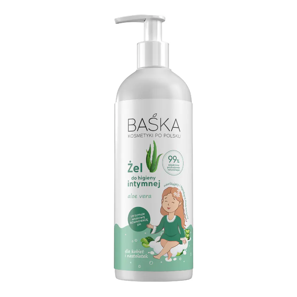 ⁨SOLVERX BAŚKA Żel do higieny intym.Aloes 400ml⁩ w sklepie Wasserman.eu