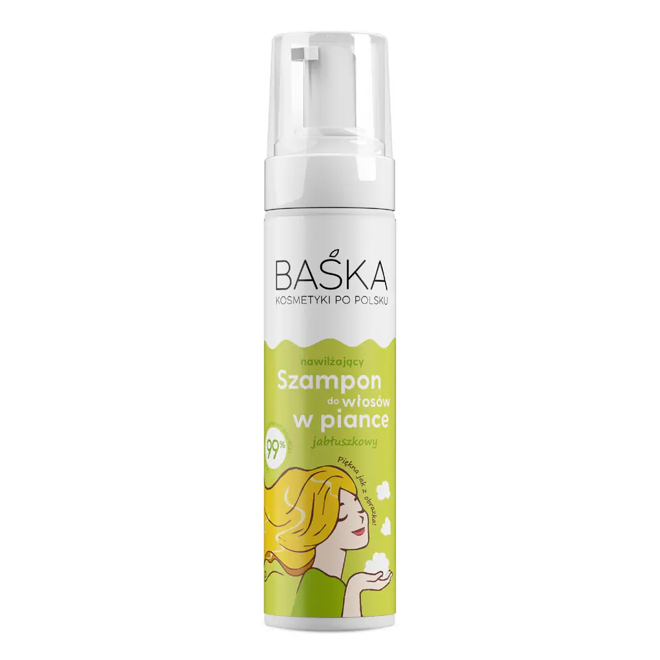 ⁨BAŚKA Szampon do włosów nawilżający w piance - jabłuszkowy 200 ml⁩ w sklepie Wasserman.eu