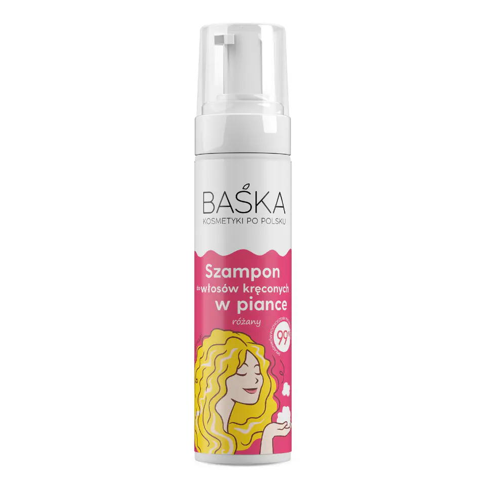 ⁨BAŚKA Szampon do włosów kręconych w piance - różany 200 ml⁩ w sklepie Wasserman.eu