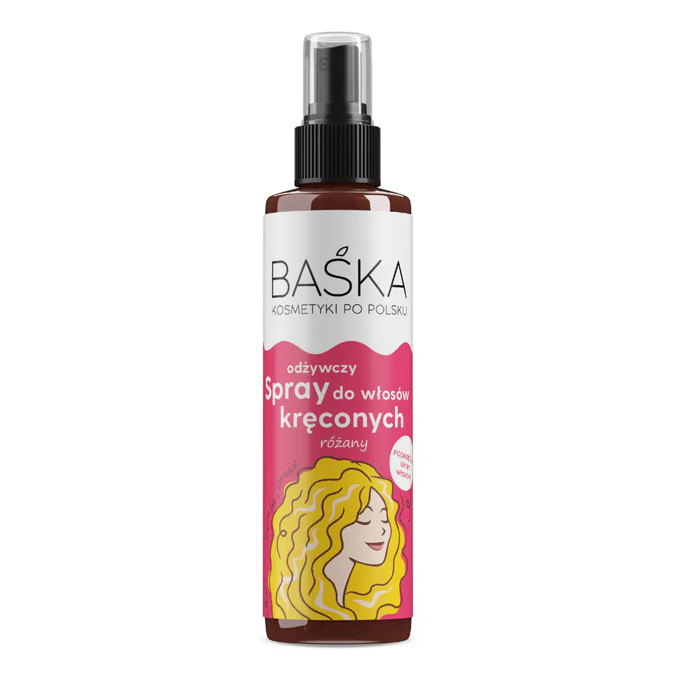 ⁨BAŚKA Spray odżywczy do włosów kręconych - różany 200 ml⁩ w sklepie Wasserman.eu