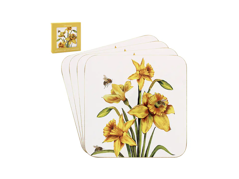 ⁨Kpl. 4 podkładek pod kubek - Bee-Tanical Daffodil⁩ w sklepie Wasserman.eu